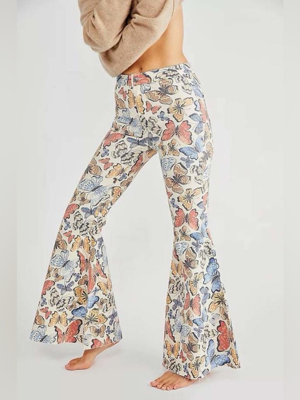 We The Free Just Float On Flare Jeans Bright Butterfly Combo